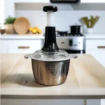 2 Litre 4 Blades Meat and Vegetable Manual Push Chopper with Stainless Steel Bowl