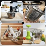 2 Litre 4 Blades Meat and Vegetable Manual Push Chopper with Stainless Steel Bowl - Image 2