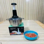 2 Litre 4 Blades Meat and Vegetable Manual Push Chopper with Stainless Steel Bowl - Image 3