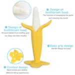 Baby Banana Teether Soothing Pain Relief Soft Baby Teething Toys Baby Toy Banana Molar Tooth Toothbrush Chew Baby Silicone Gum - Image 3