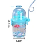 Water Cup Drop Proof Strap Design Plastic Whale Spray Drinking Cup for Childrens - Image 3